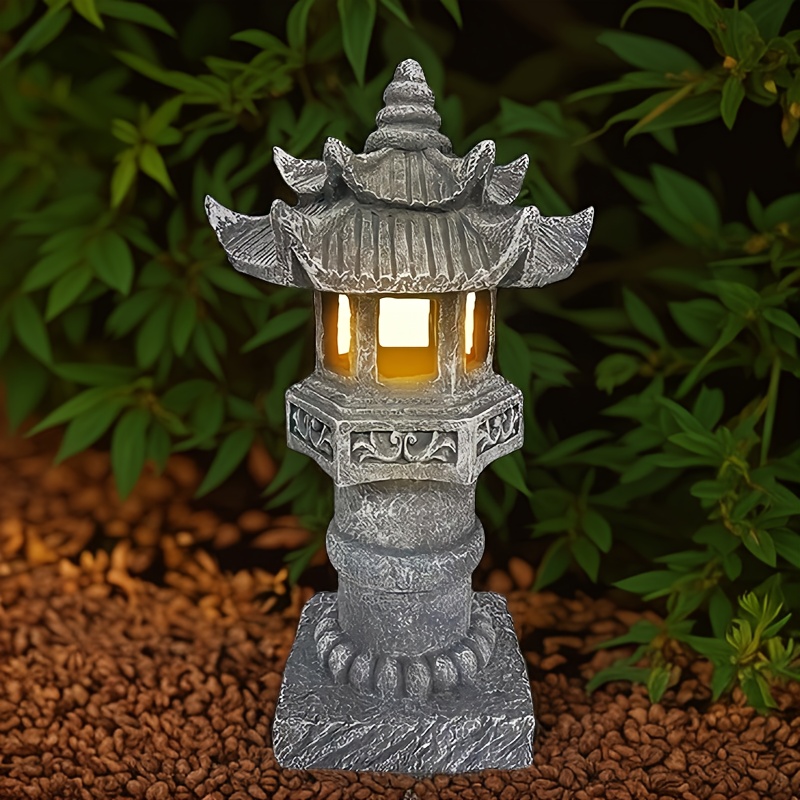 Outdoor Lighting Japanese - Solar Pagoda Light IPX4, Japanese Pathway
