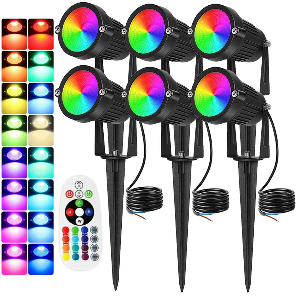 Outdoor Lighting For Patio - RGBW Landscape Lighting 10W with Remote