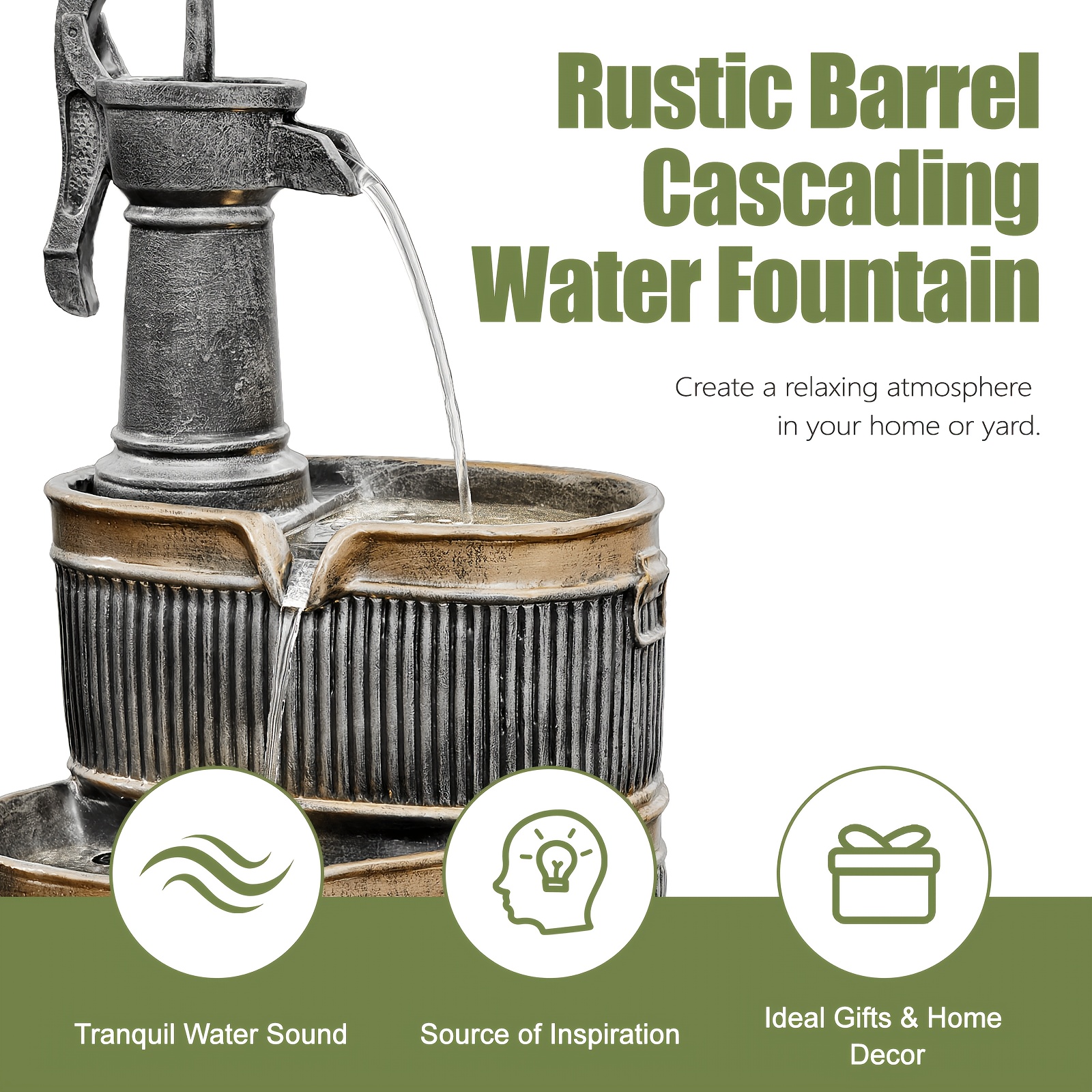 Outdoor Rustic 2-Tier Barrel W - Outdoor Lighting Bronze avaliação e preço