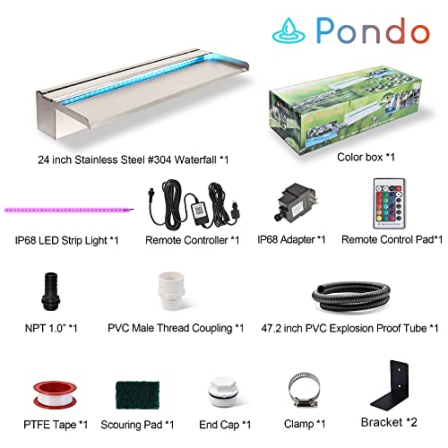 Outdoor pool waterfall spillwa - Outdoor Lighting Wall Mount avaliação e preço