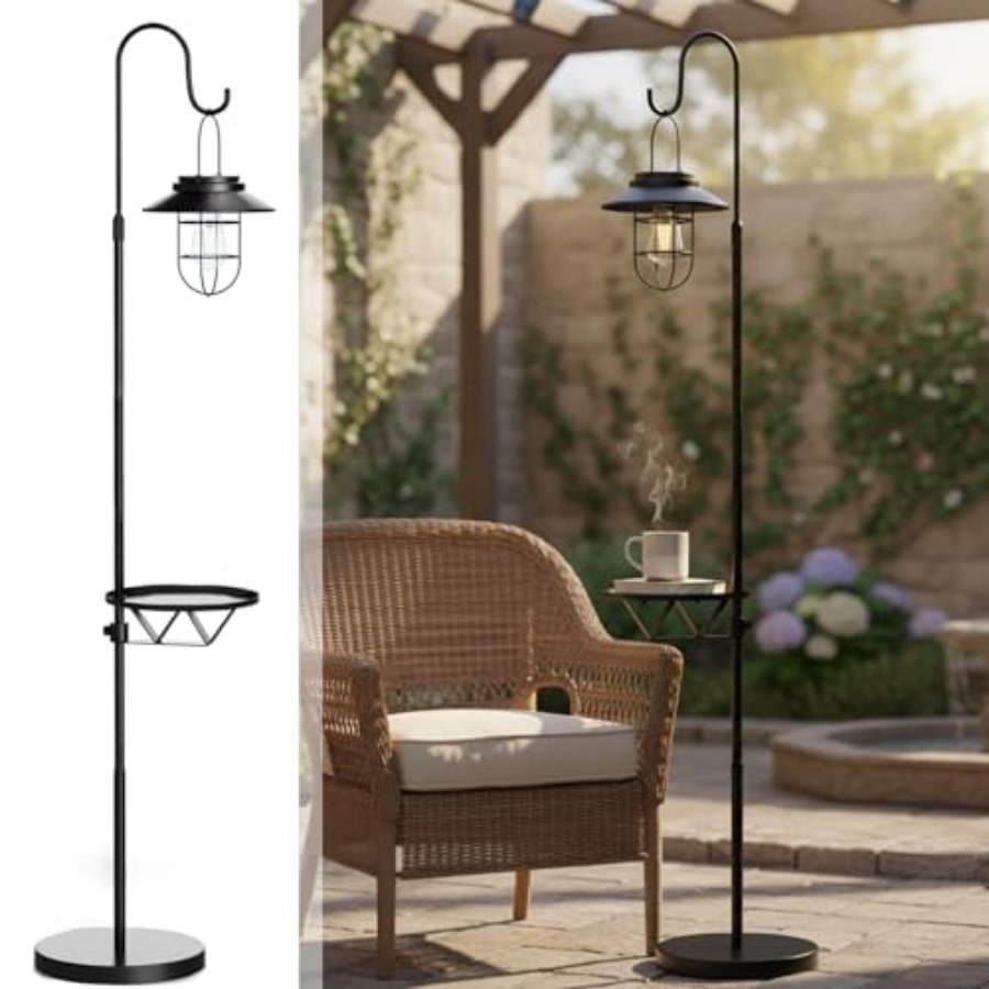 Solar Floor Lamp with Table, 6 - Outdoor Lighting For Patio avaliação e preço