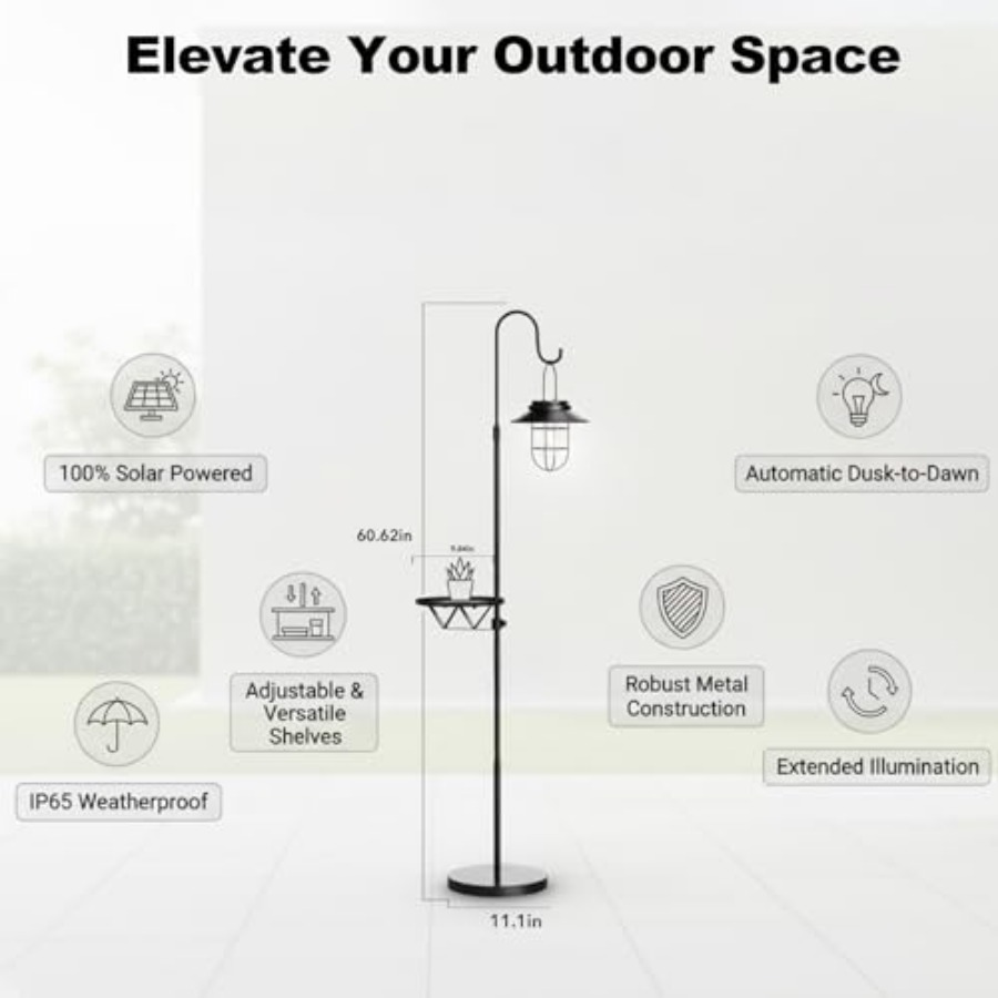 Solar Floor Lamp with Table, 6 - Outdoor Lighting For Patio avaliação e preço