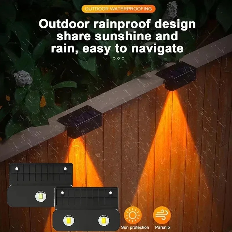 1/2/4PCS  Solar Wall Light Out - Outdoor Lighting On Fence avaliação e preço