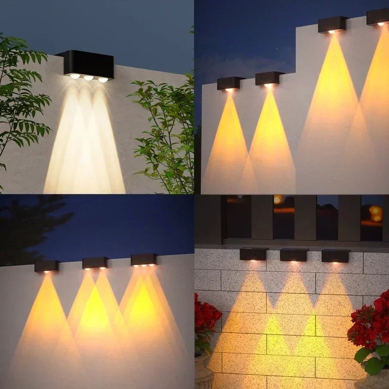 1/2/4PCS  Solar Wall Light Out - Outdoor Lighting On Fence avaliação e preço