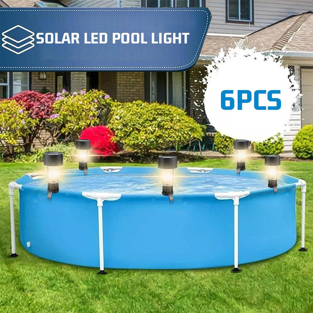 1/6PCS Solar LED Pool Light Fr - Outdoor Lighting On Fence avaliação e preço