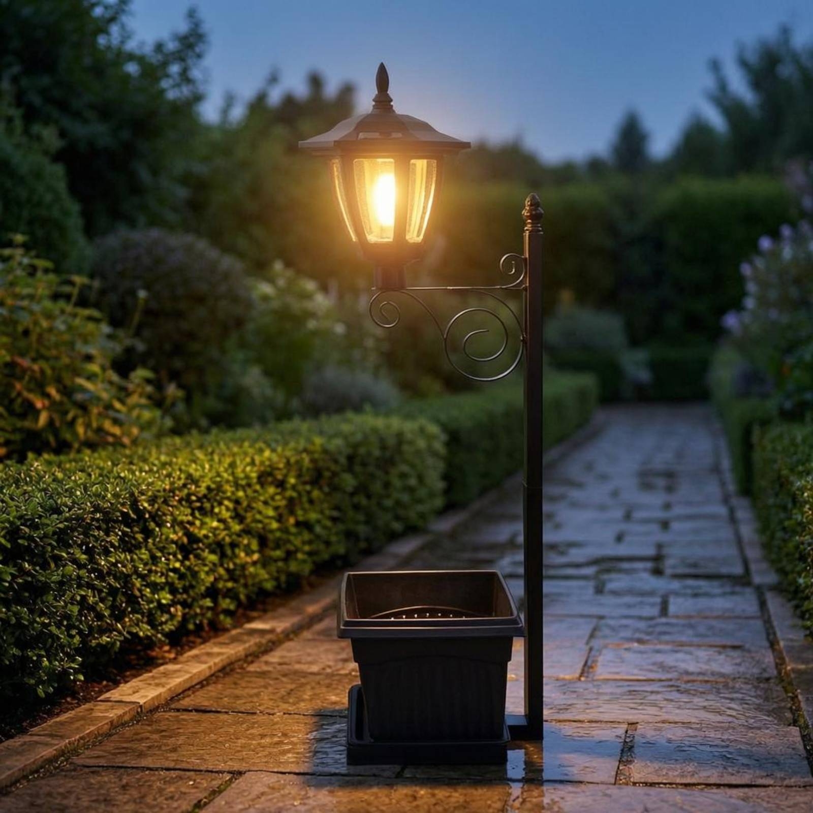 Solar Flower Pot Light Wrought - Outdoor Lighting Ground avaliação e preço