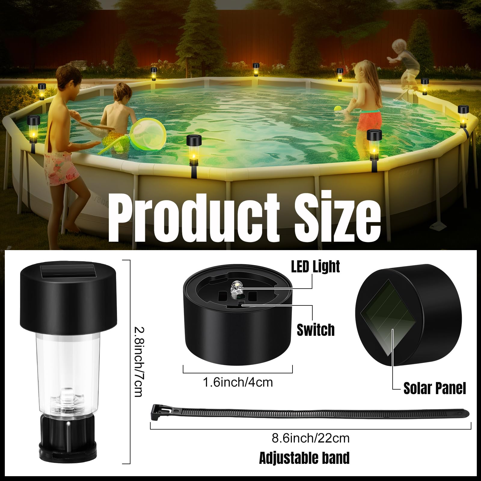 6 Packages Solar Pool Light Fr - Outdoor Lighting On Fence avaliação e preço