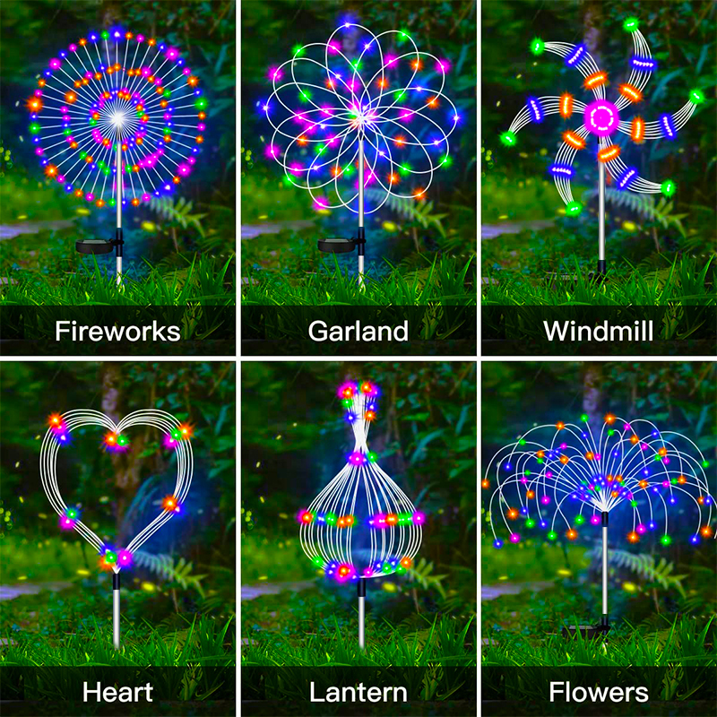 Solar Firework LED Stake Light - Outdoor Lighting Yard Stakes avaliação e preço