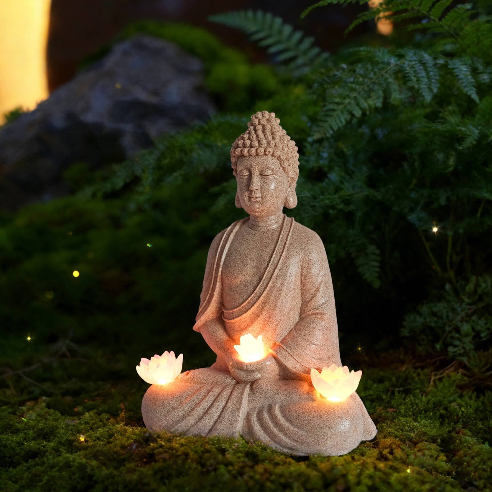 Solar Buddha Statue Outdoor Sa - Outdoor Lighting For Patio avaliação e preço