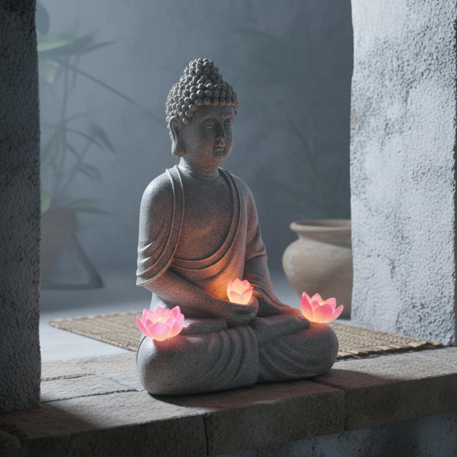 Solar Buddha Statue Outdoor Sa - Outdoor Lighting For Patio avaliação e preço