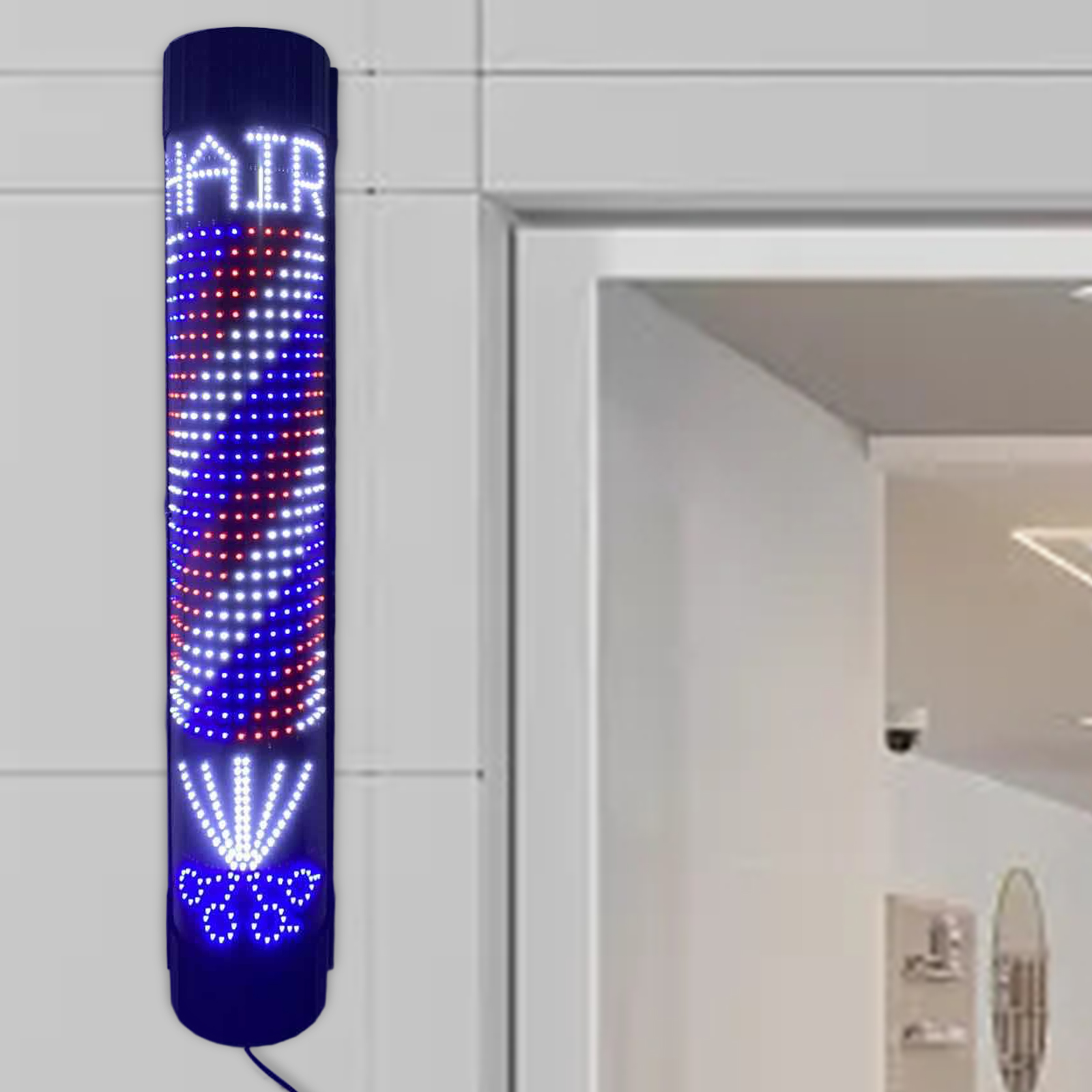 Barber Pole LED Light Rotating - Outdoor Lighting Wall Mount avaliação e preço