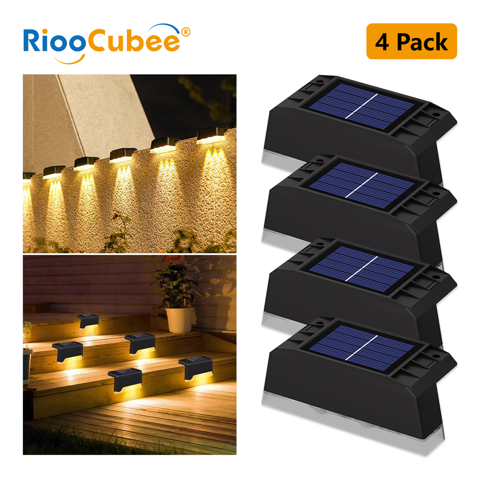 RiooCubee 4 Pack Solar Step Li - Outdoor Lighting On Stairs avaliação e preço