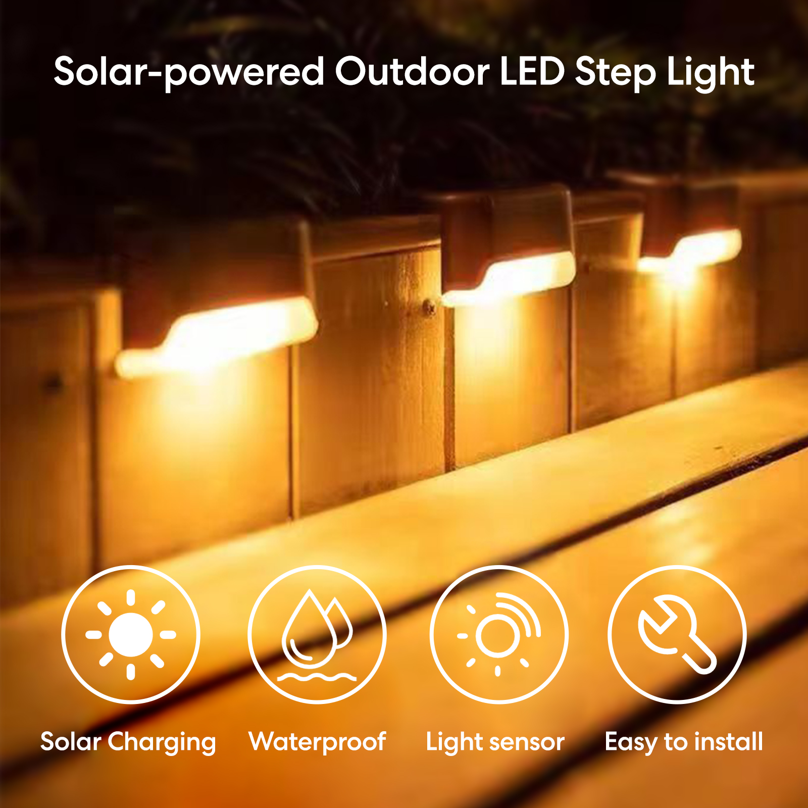 RiooCubee 4 Pack Solar Step Li - Outdoor Lighting On Stairs avaliação e preço