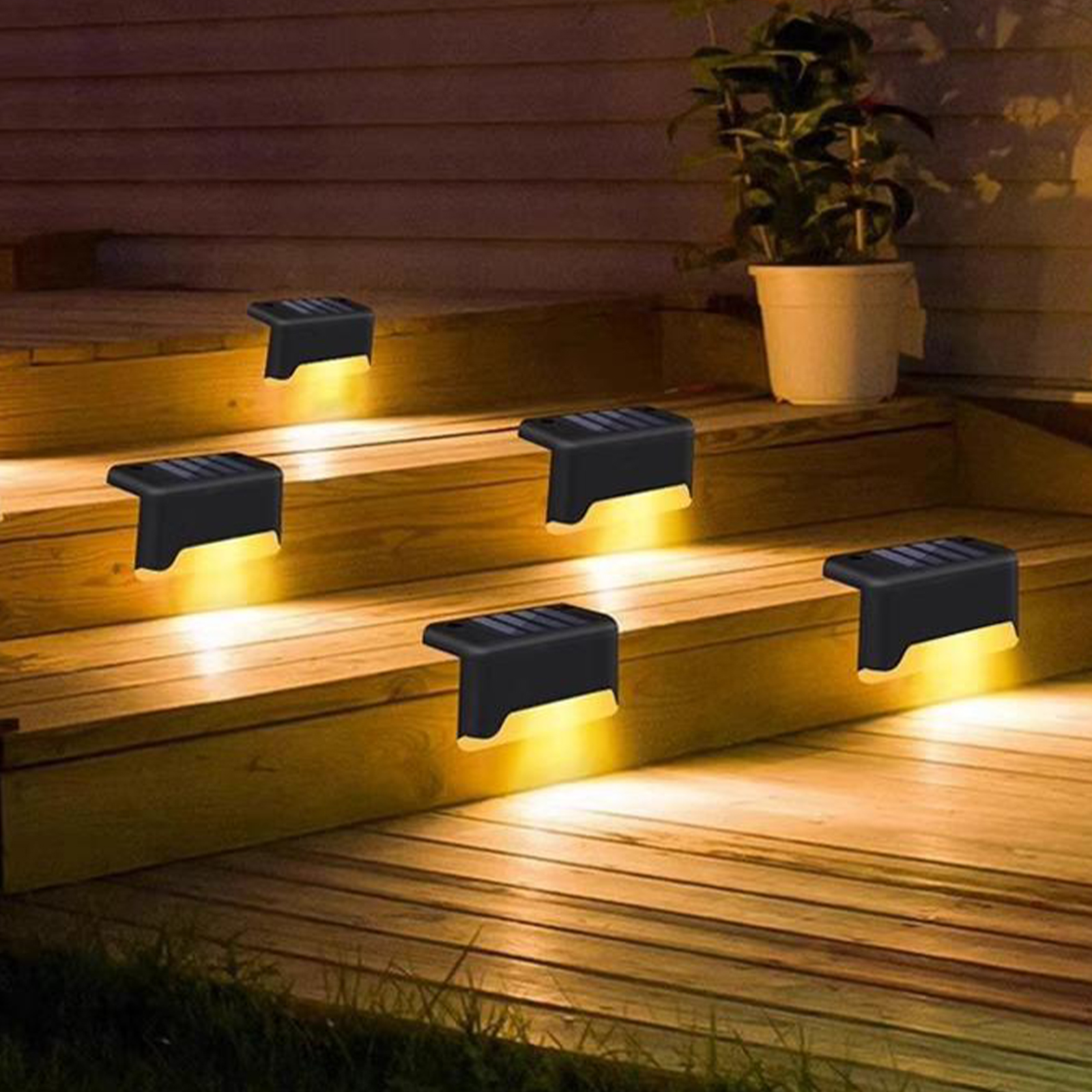 RiooCubee 4 Pack Solar Step Li - Outdoor Lighting On Stairs avaliação e preço