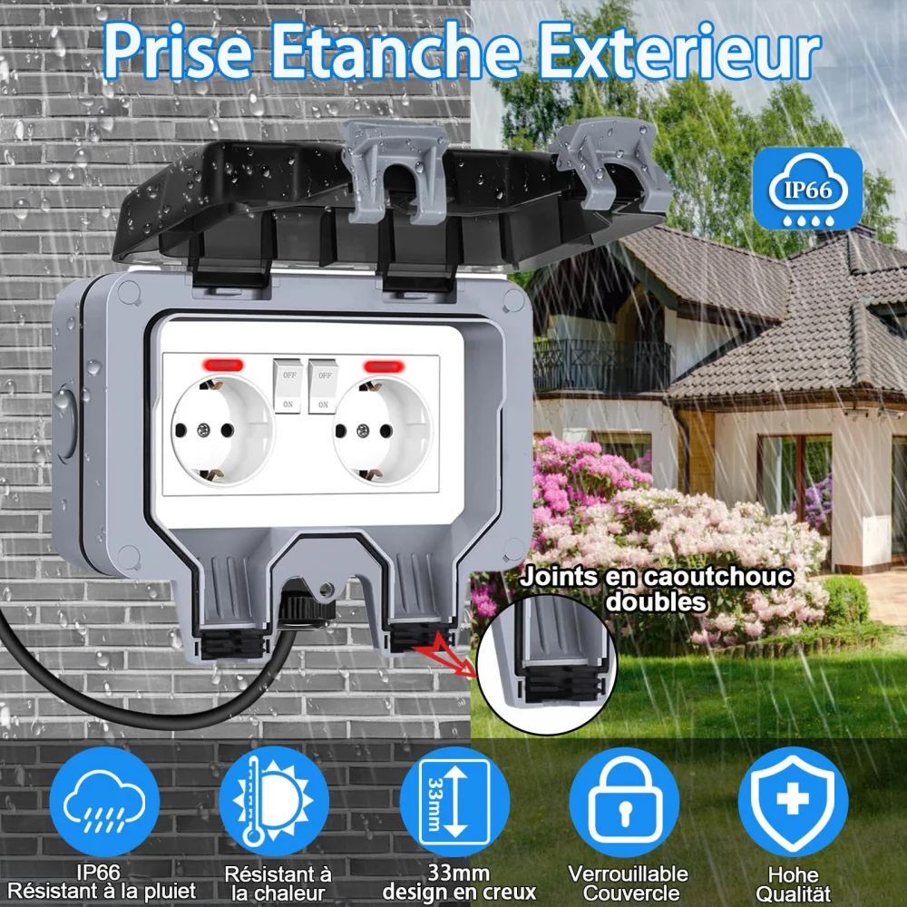 European-Style Outdoor Socket  - Outdoor Lighting Wall Mount avaliação e preço