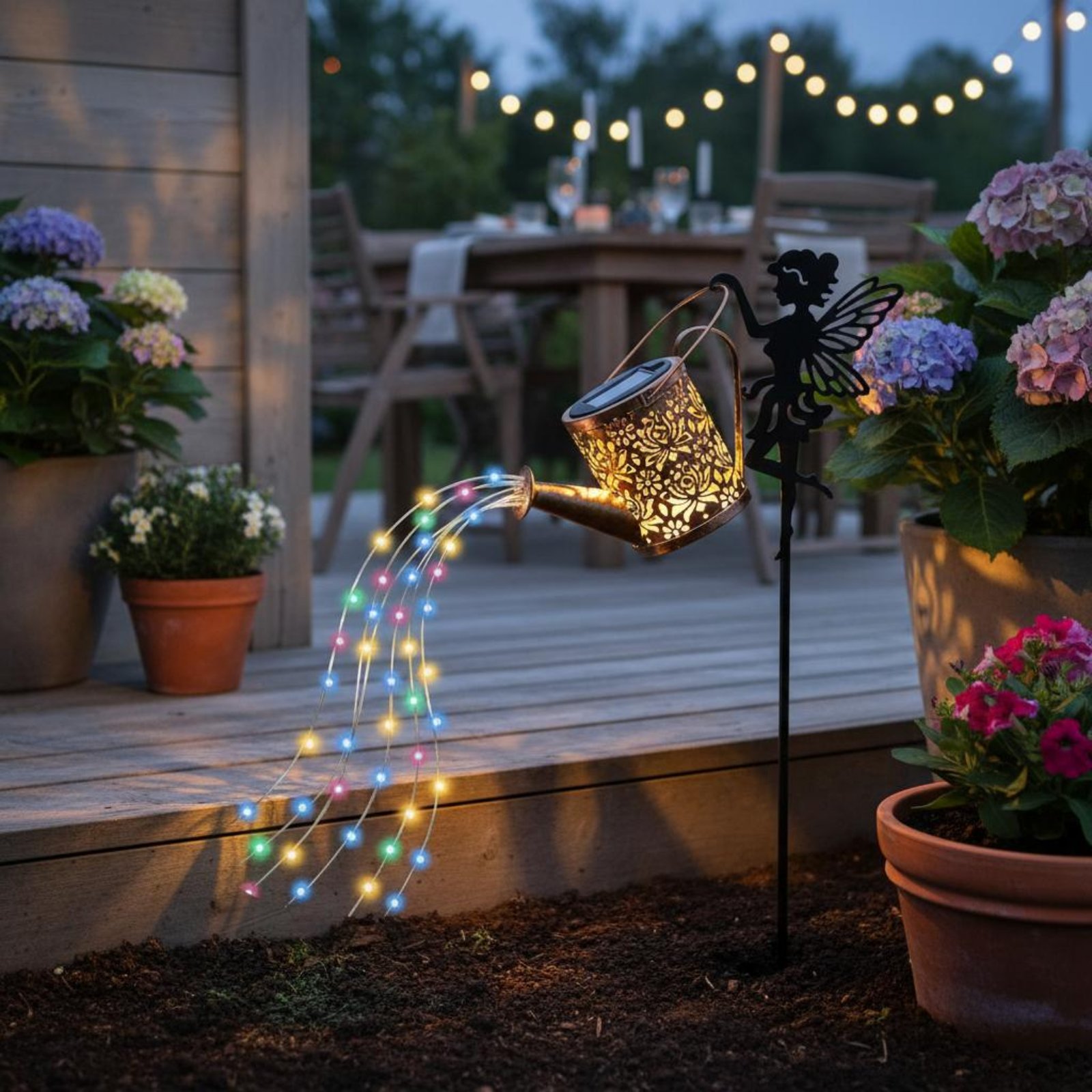 Solar Fairy Watering Can Light - Outdoor Lighting For Patio avaliação e preço
