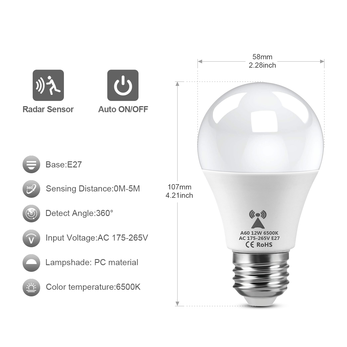 12W E27 LED Radar Motion Senso - Outdoor Lighting On Stairs avaliação e preço