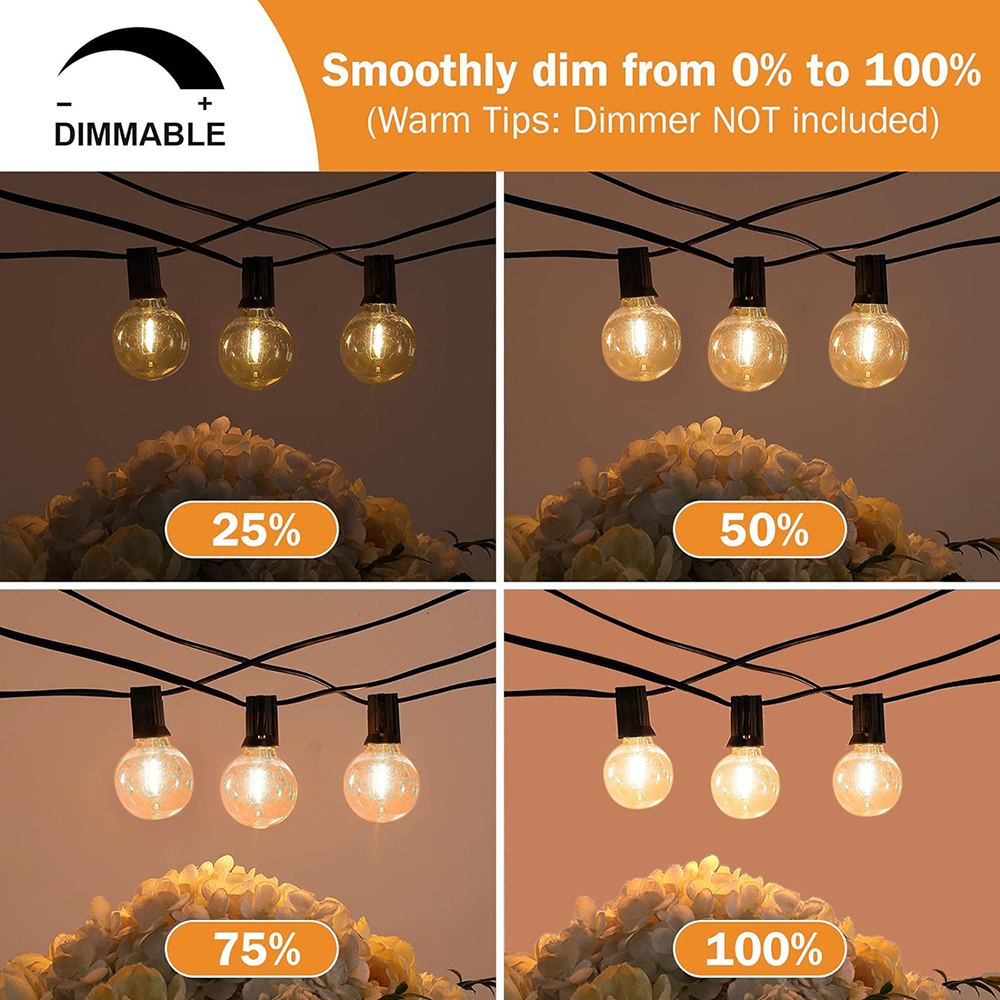 7/26M Festoon LED Globe String - Outdoor Lighting On Fence avaliação e preço