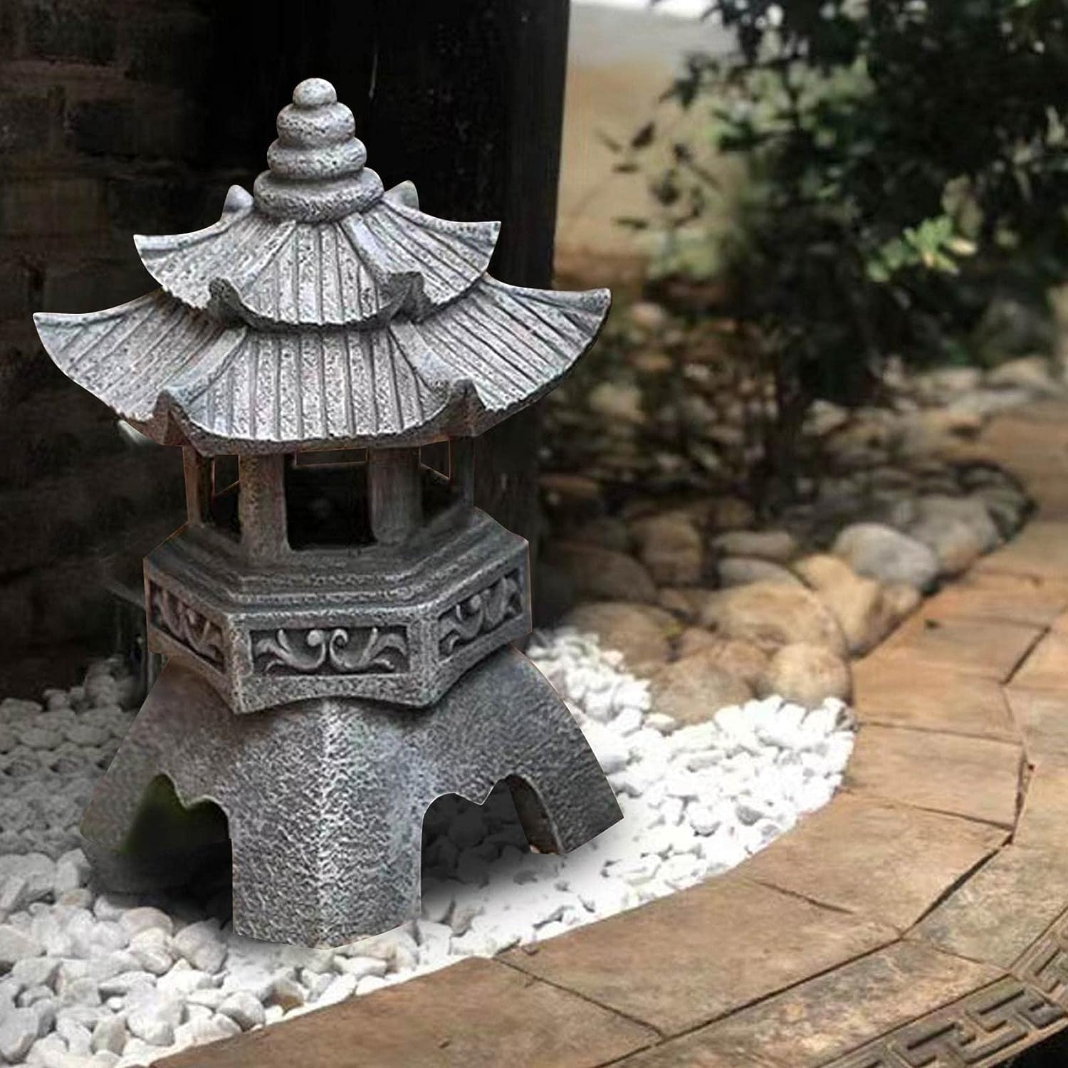 Garden Solar LED Pagoda Lanter - Outdoor Lighting Bronze avaliação e preço