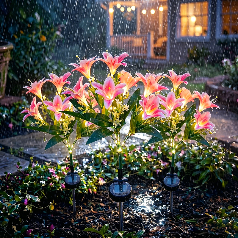 Solar Lily Flower Lawn Lights  - Outdoor Lighting Yard Stakes avaliação e preço