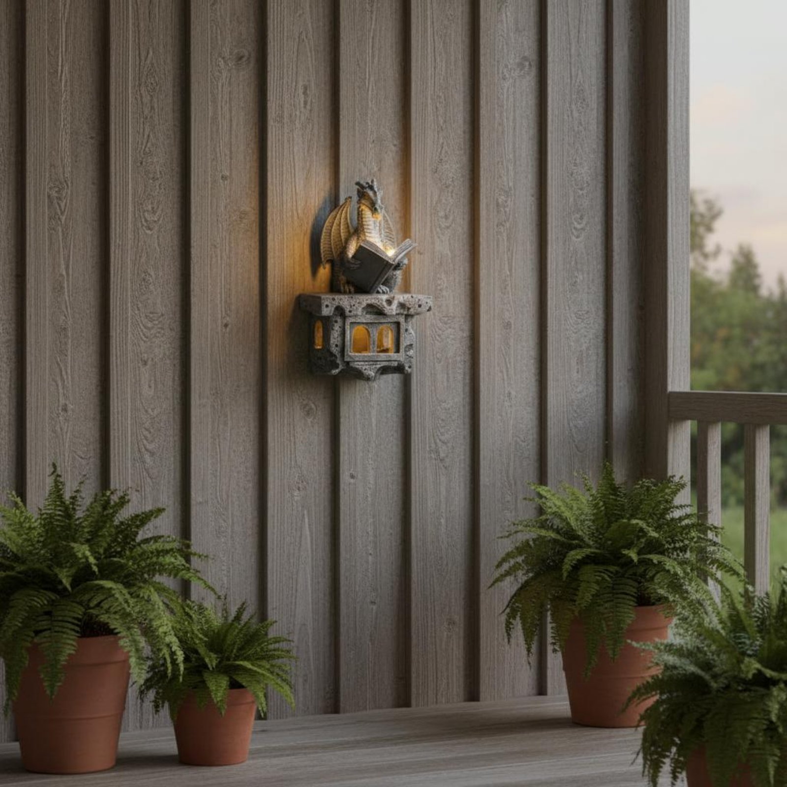 Solar Wyvern Wall Shine Auto O - Outdoor Lighting For Patio avaliação e preço