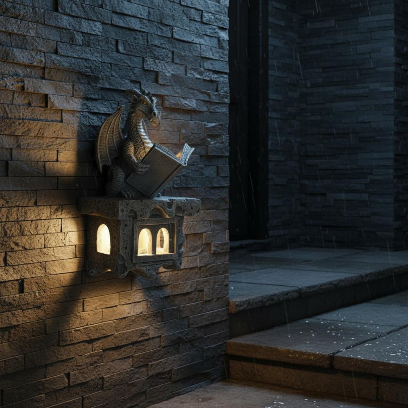 Solar Wyvern Wall Shine Auto O - Outdoor Lighting For Patio avaliação e preço