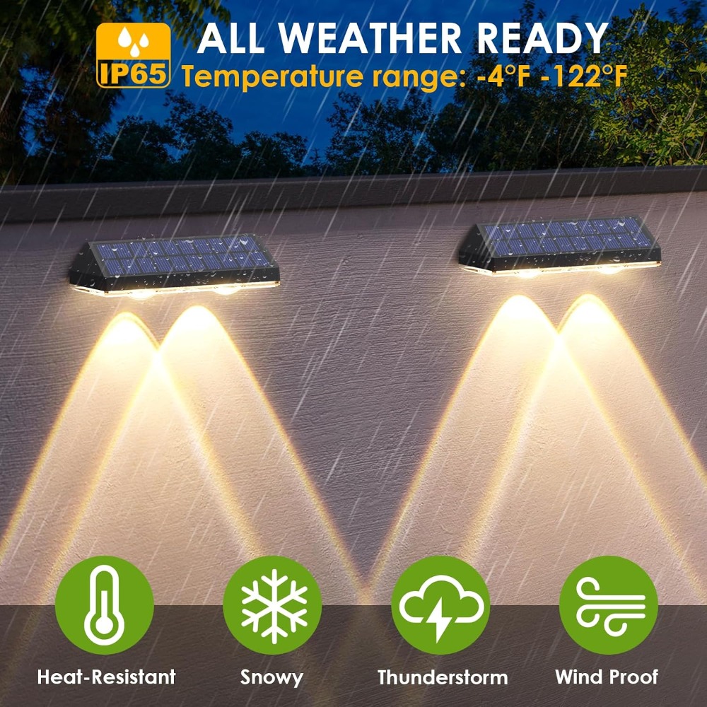 Solar Fence Lights Outdoor Wat - Outdoor Lighting On Fence avaliação e preço