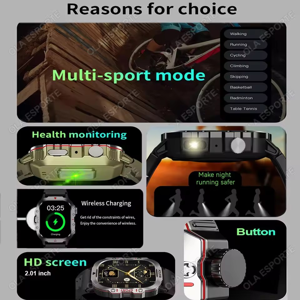 2026 New Military Smart Watch  - Outdoor Lighting Smart Controller avaliação e preço