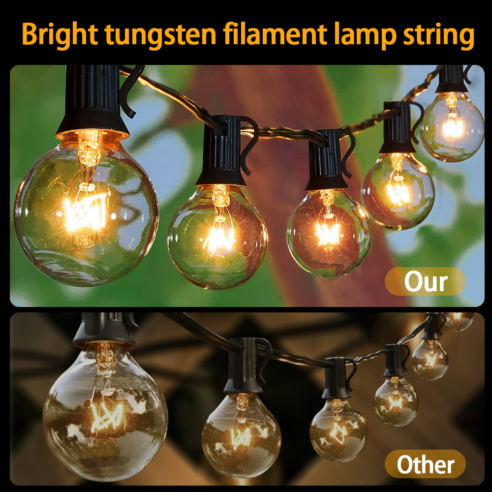 15M/50Ft G40 Tungsten Patio Ou - Outdoor Lighting On Fence avaliação e preço