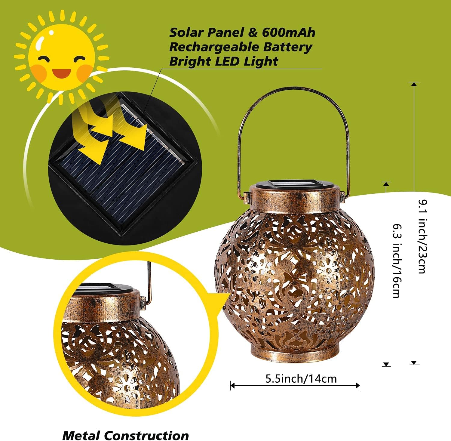 1-6PCS Moroccan Solar Lanterns - Outdoor Lighting Solar Panel avaliação e preço