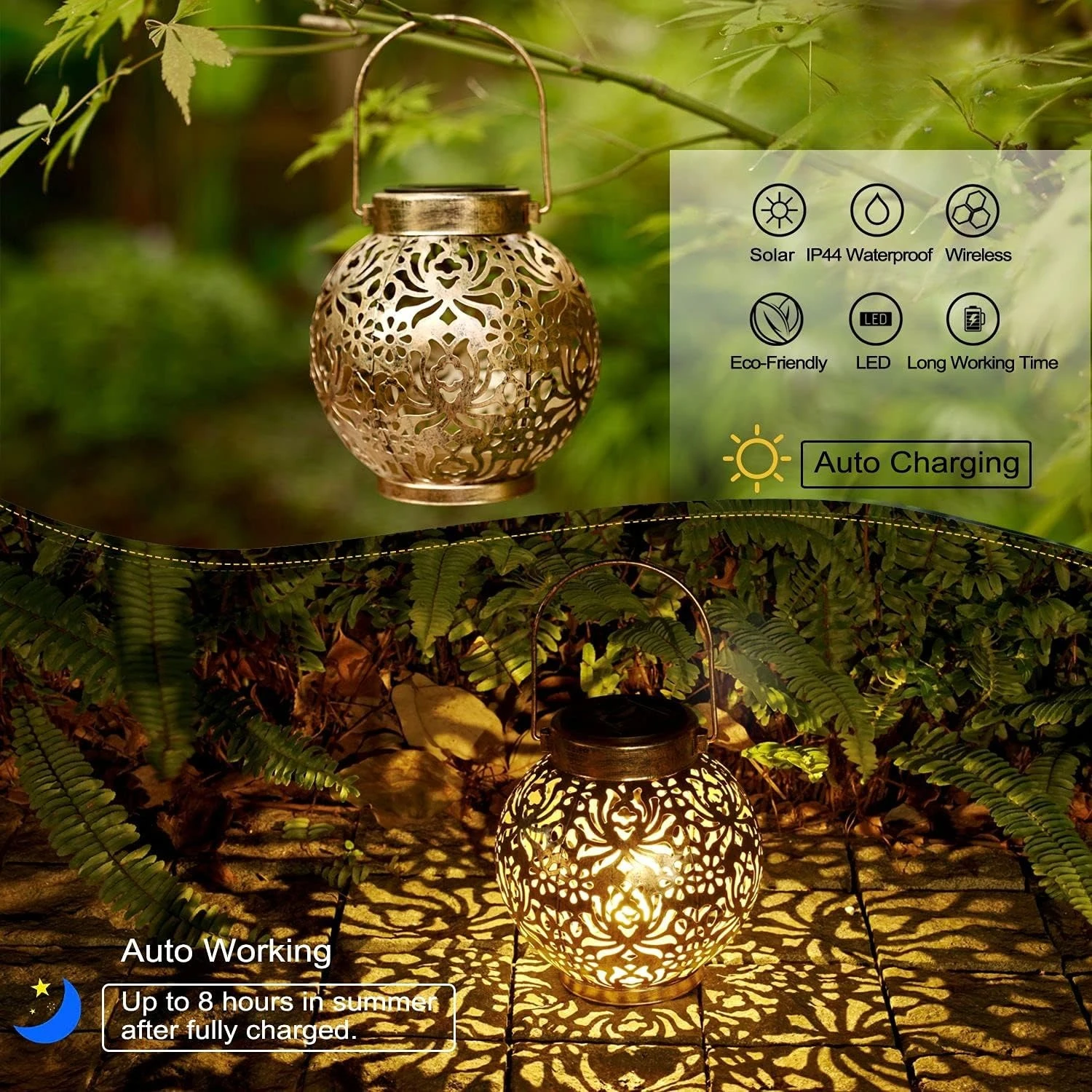 1-6PCS Moroccan Solar Lanterns - Outdoor Lighting Solar Panel avaliação e preço