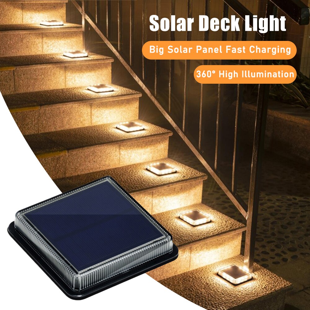 12 LEDs Solar Deck Light Large - Outdoor Lighting On Stairs avaliação e preço