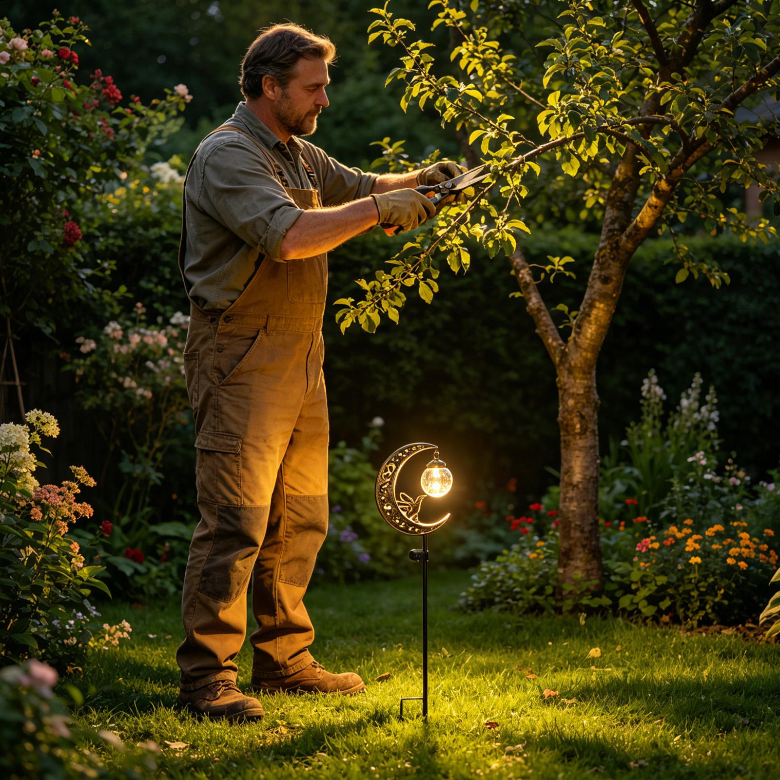 Solar Garden Stake Lights Moon - Outdoor Lighting Yard Stakes avaliação e preço