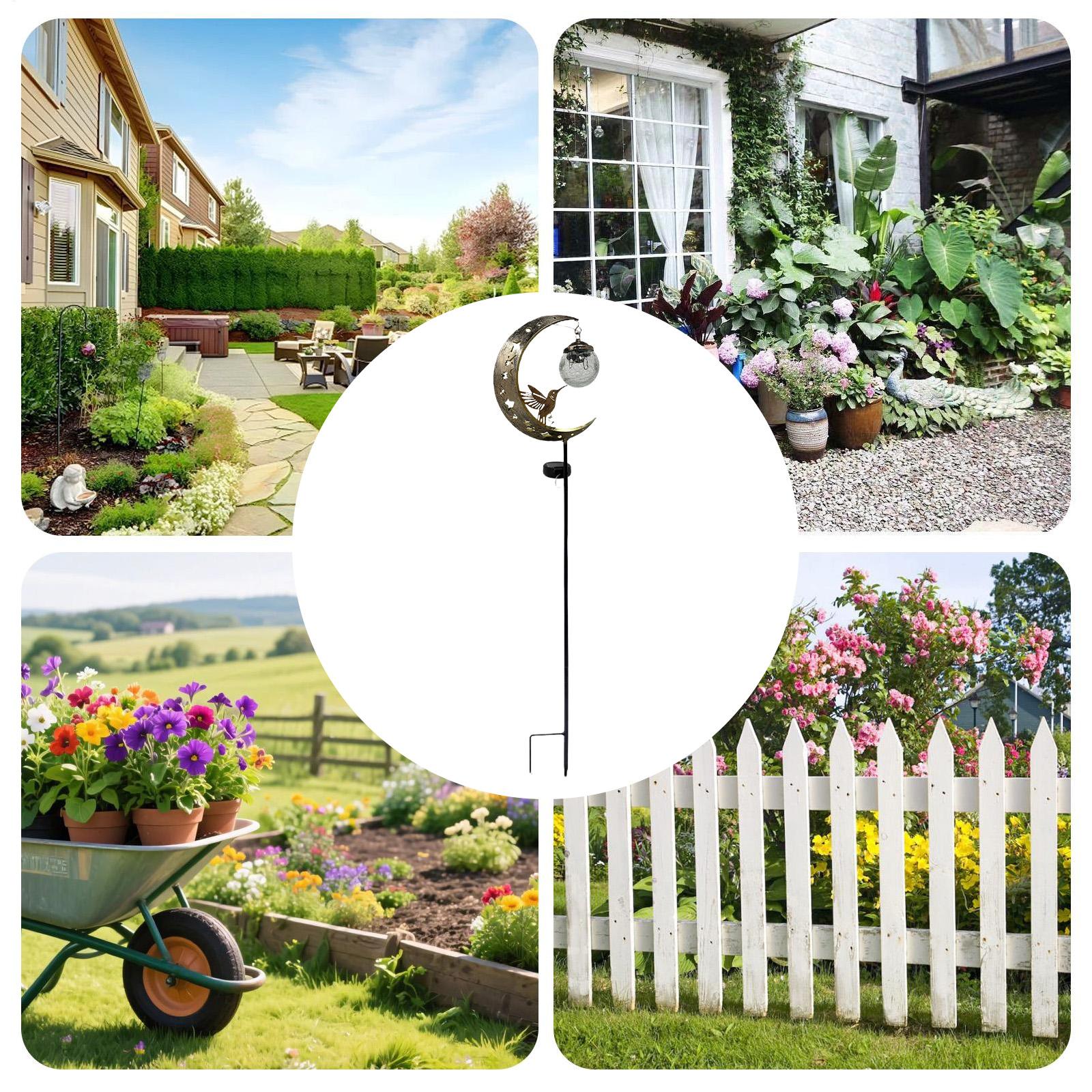 Solar Garden Stake Lights Moon - Outdoor Lighting Yard Stakes avaliação e preço