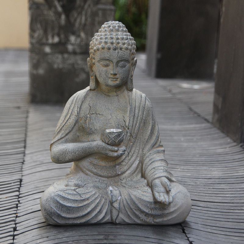 Resin Solar Buddha Statue Scul - Outdoor Lighting Japanese avaliação e preço