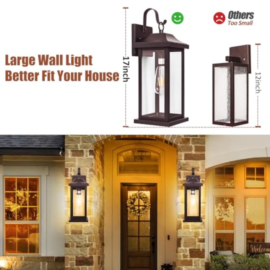 2-Pack 17 Inch Large Bronze Ou - Outdoor Lighting Bronze avaliação e preço