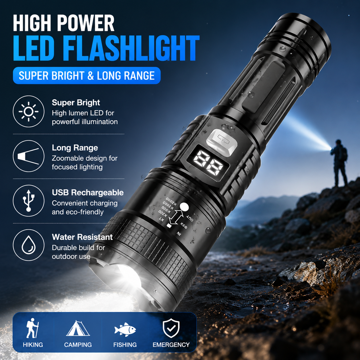 P50 High Brightness Flashlight - Outdoor Lighting Diy avaliação e preço
