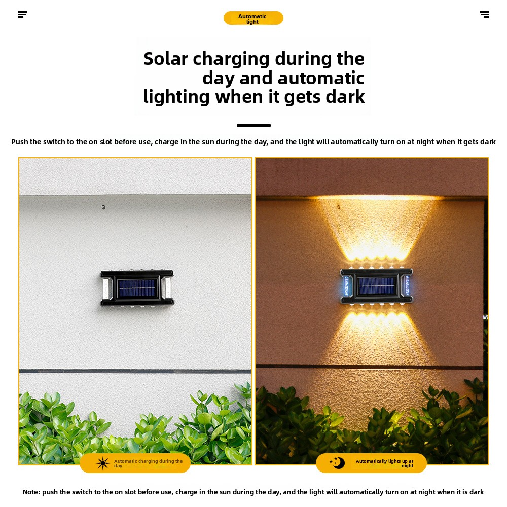 Solar Outdoor Wall Light, Rain - Outdoor Lighting On Fence avaliação e preço