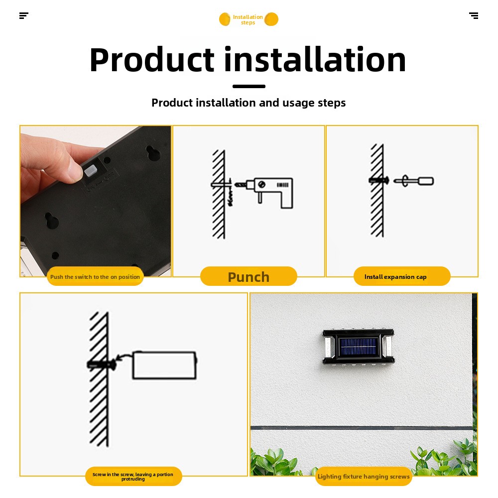 Solar Outdoor Wall Light, Rain - Outdoor Lighting On Fence avaliação e preço