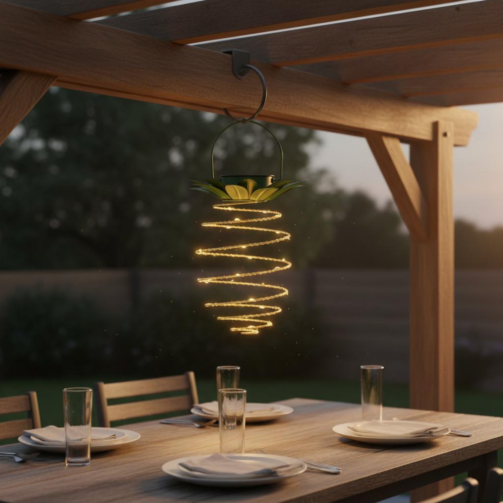 2 Pieces Solar Pineapple Lamp  - Outdoor Lighting For Patio avaliação e preço