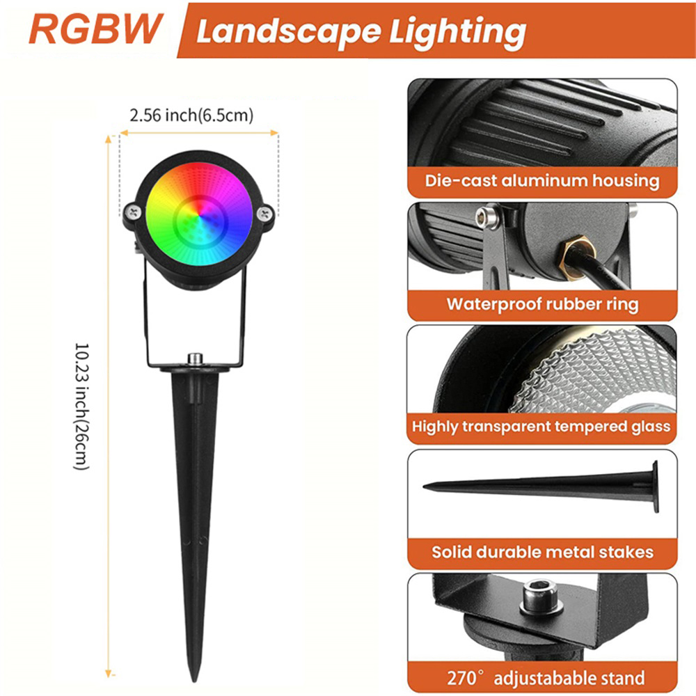 RGBW Landscape Lighting 10W wi - Outdoor Lighting For Patio avaliação e preço