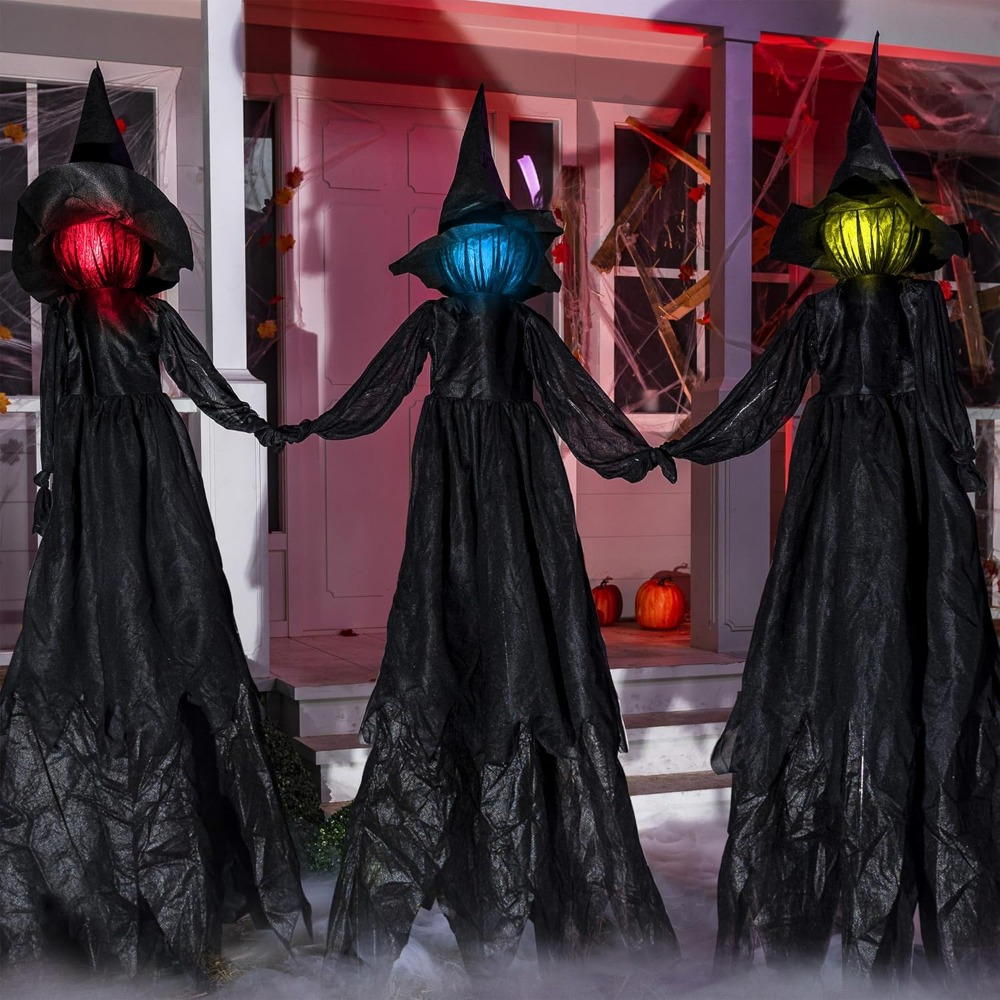 3 Pack 51'' Halloween Witch De - Outdoor Lighting Yard Stakes avaliação e preço