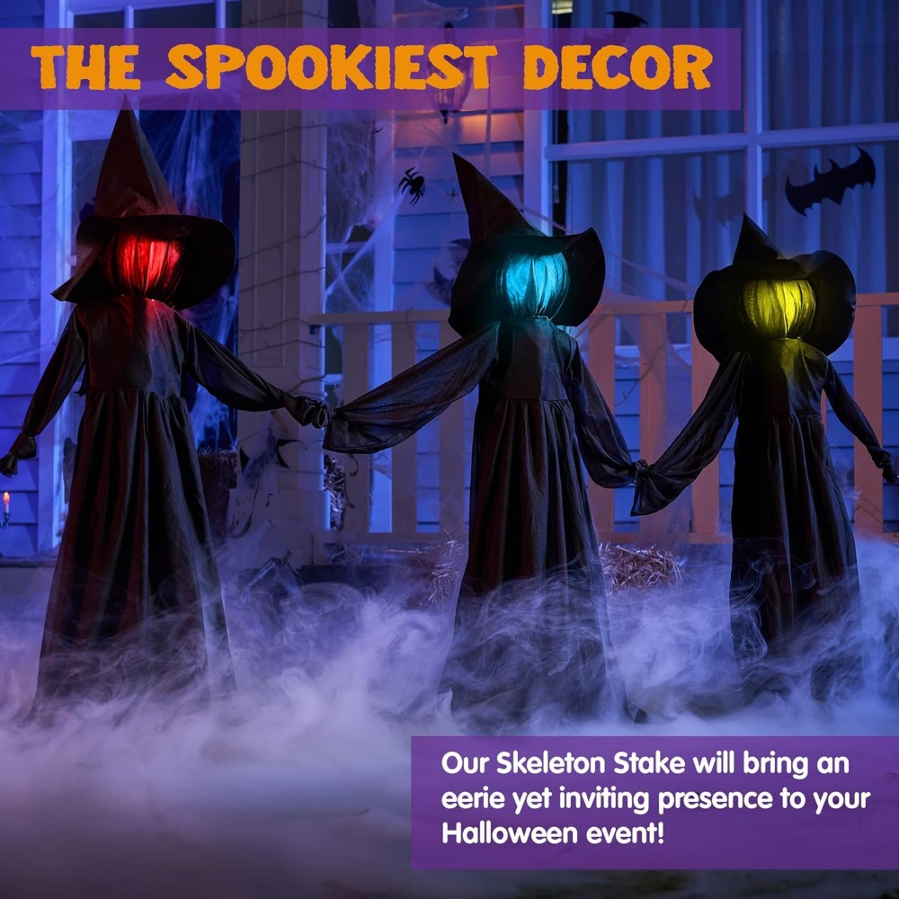 3 Pack 51'' Halloween Witch De - Outdoor Lighting Yard Stakes avaliação e preço