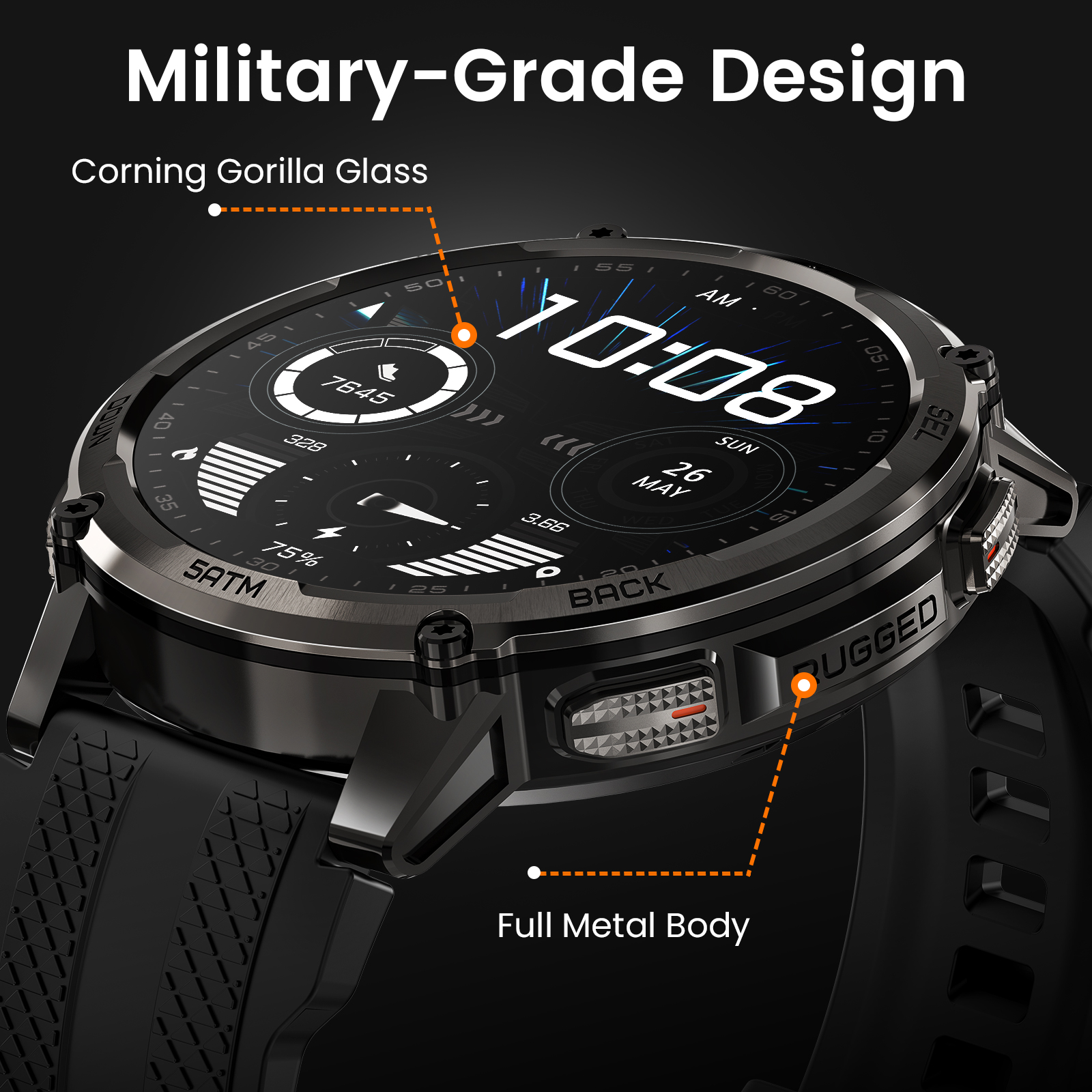 KOSPET TANK T4C Smartwatch Men - Outdoor Lighting Japanese avaliação e preço