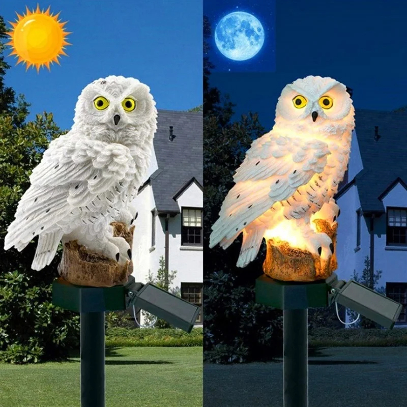 Solar Owl Statue Garden Light  - Outdoor Lighting Diy avaliação e preço