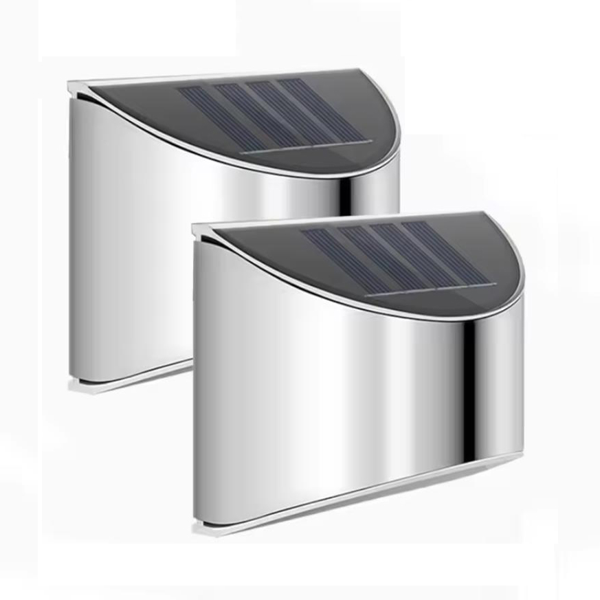 2Pcs Solar Garden Light Stainl - Outdoor Lighting On Fence avaliação e preço