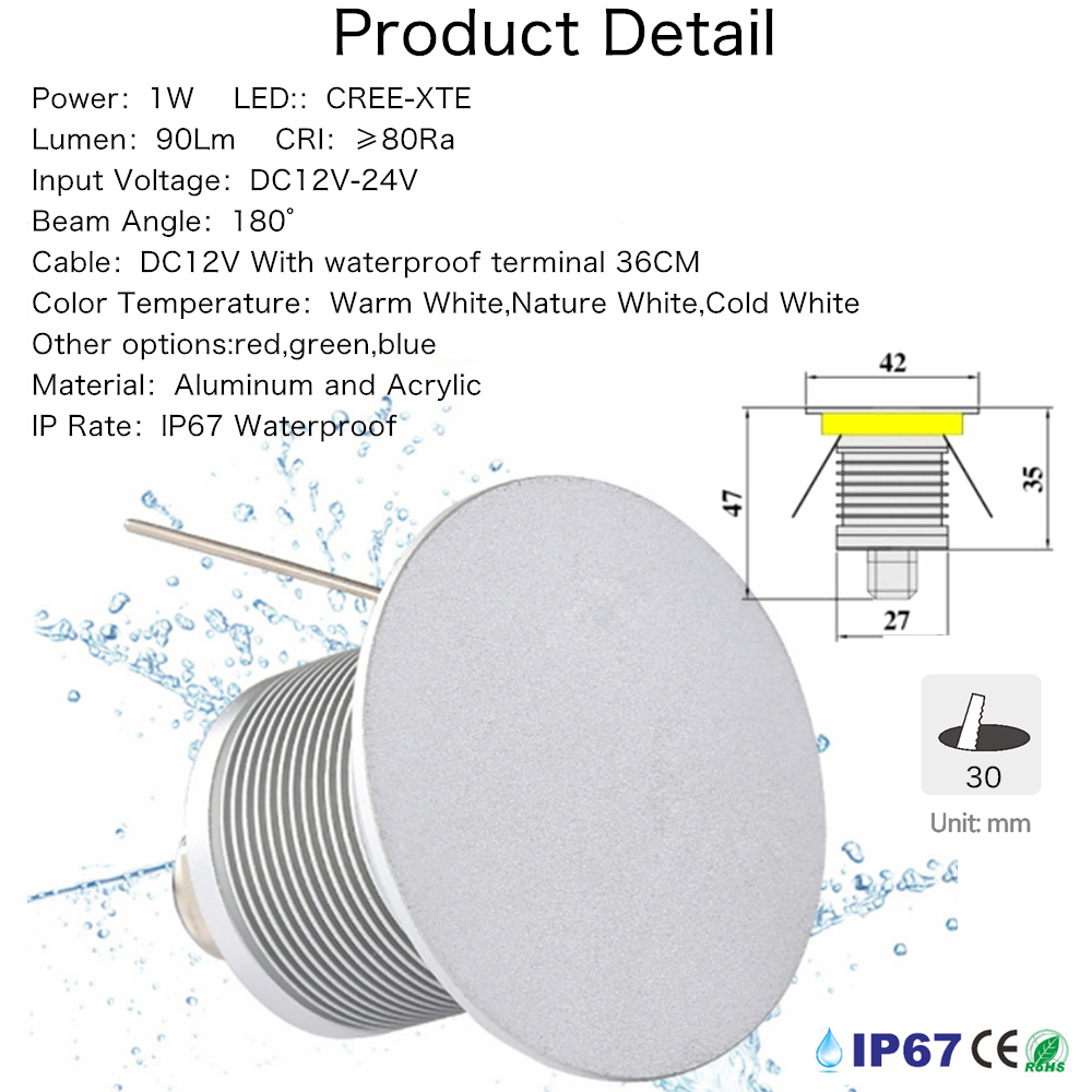 IP67 Waterproof Recessed Stair - Outdoor Lighting On Stairs avaliação e preço