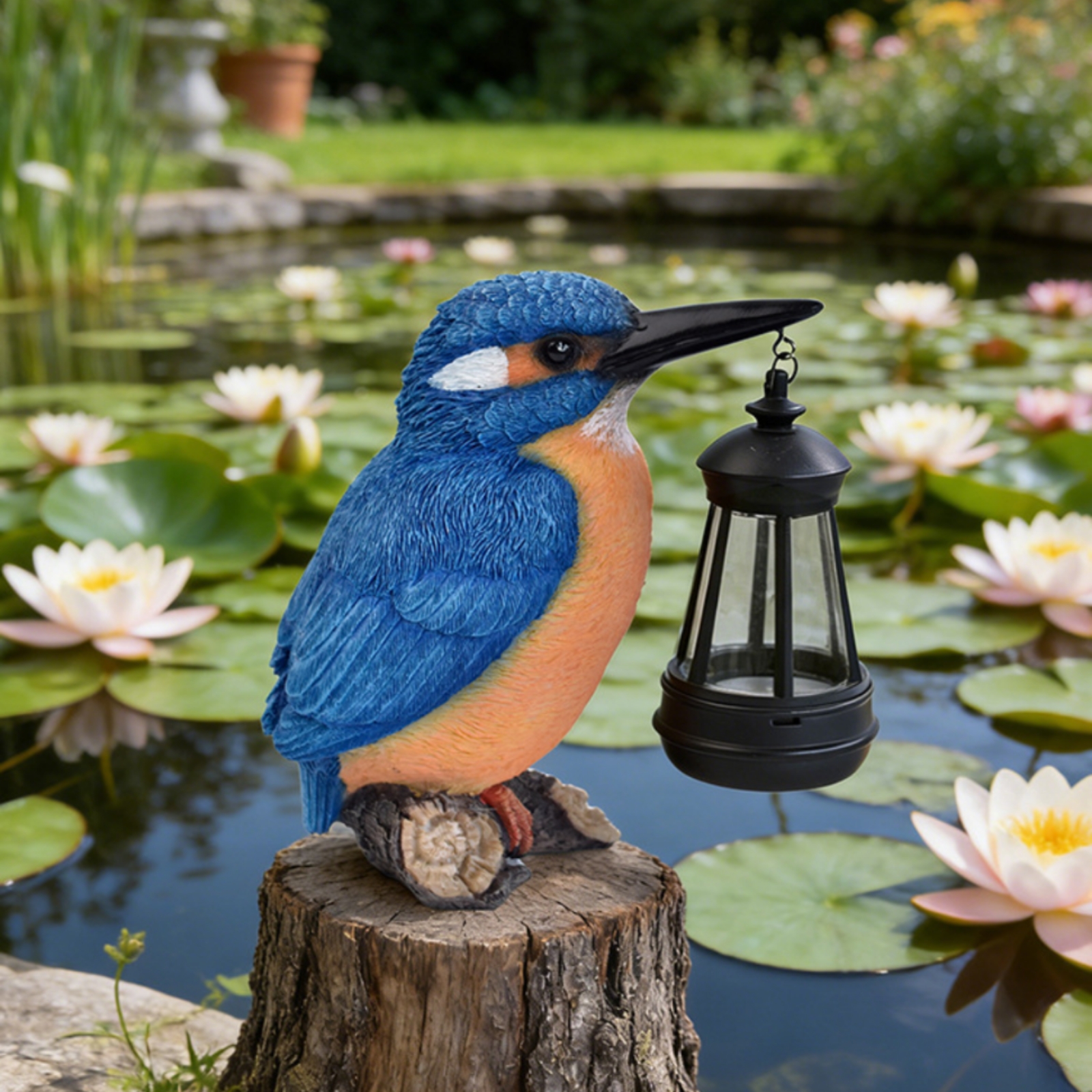 Solar Kingfisher Statue Resin  - Outdoor Lighting For Patio avaliação e preço