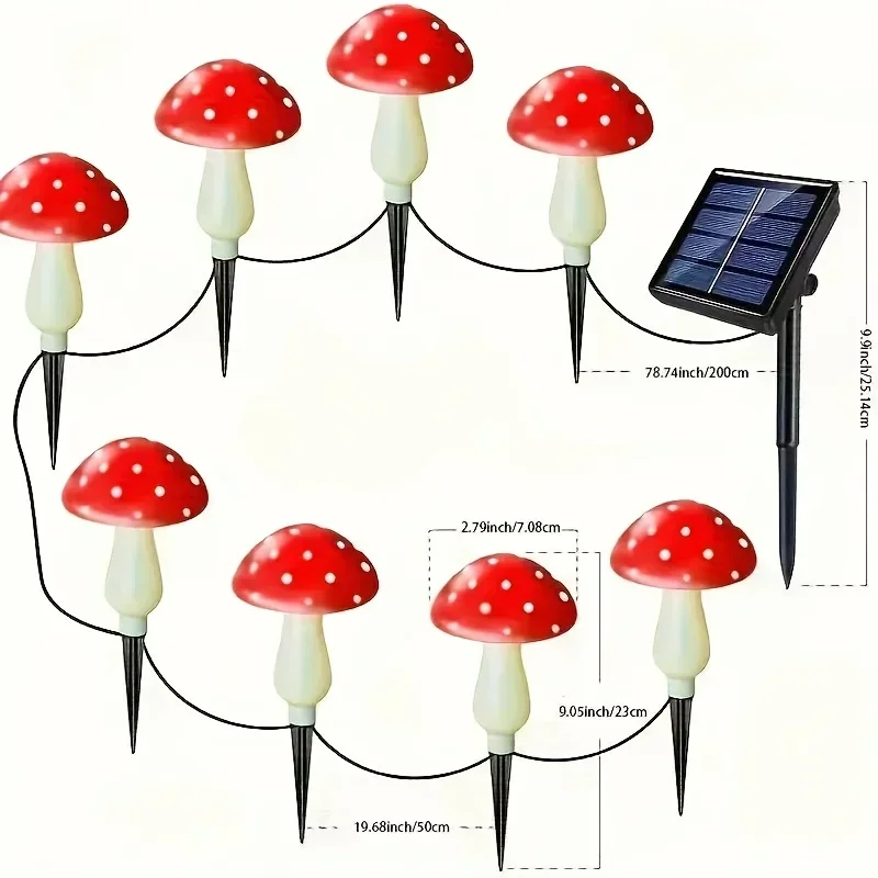 8/12/20 Head Solar Mushroom Li - Outdoor Lighting Yard Stakes avaliação e preço