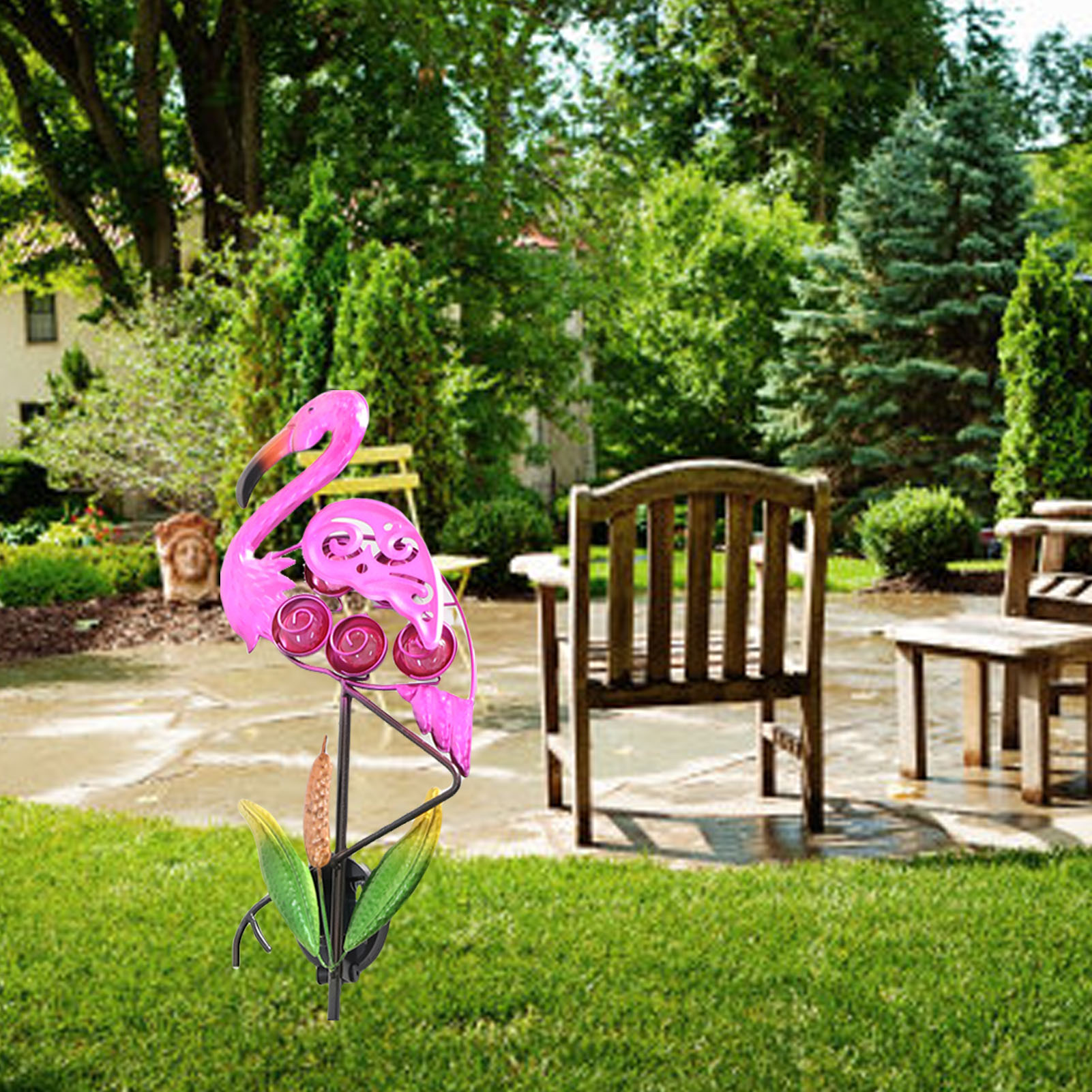 Outdoor Solar Flamingo Garden  - Outdoor Lighting Yard Stakes avaliação e preço